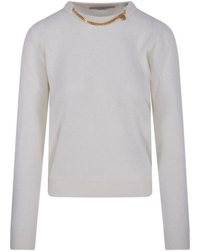 Stella McCartney Chain-link Crewneck Sweater - White