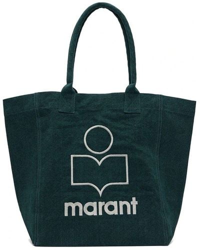 Isabel Marant Yenky Logo Embroidered Tote Bag - Green