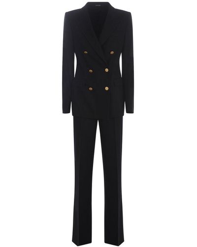 Tagliatore Double-breasted Two-piece Suit Set - Black