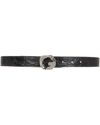 Givenchy Leather Belt With G Chain Buckle - White