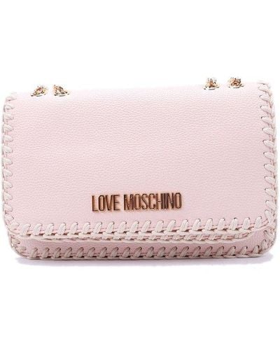 Love Moschino Logo-plaque Chain-linked Shoulder Bag - Pink