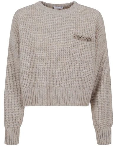 Brunello Cucinelli Roundneck Sweater - Grey