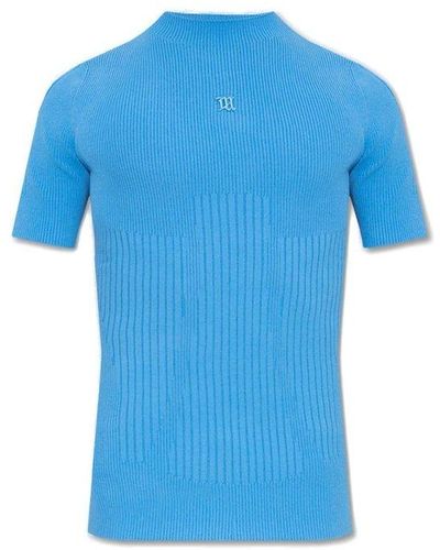 MISBHV Ribbed T-shirt With Logo - Blue