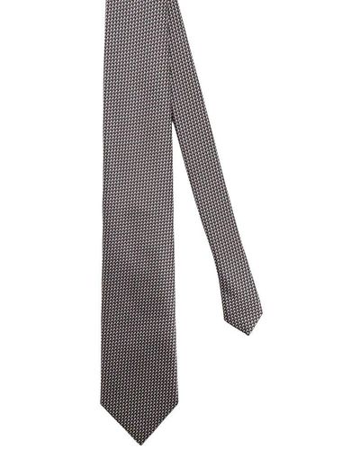 Tom Ford Micro Pattern Printed Tie - Gray