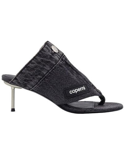 Coperni Denim Open Thong Sandals - Black