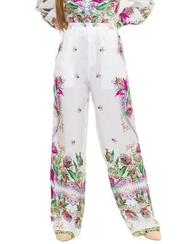 Just Cavalli Floral Printed Flared Trousers - Multicolour
