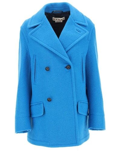Marni Double-breasted Coat - Blue