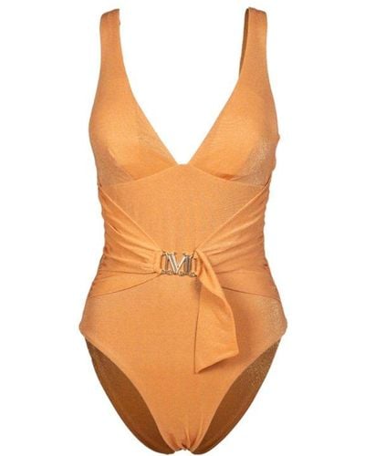 Max Mara V-neck One-piece Swimsuit - Orange