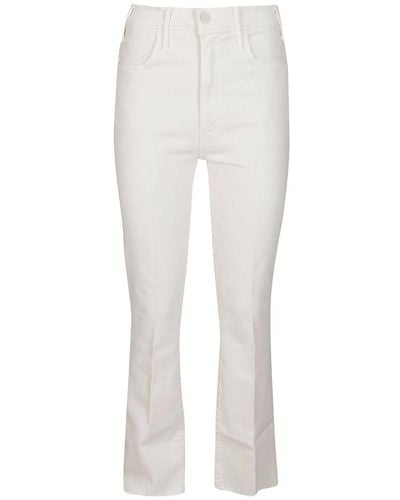 Mother The Hustler Ankle Fray Bootcut Jeans - White