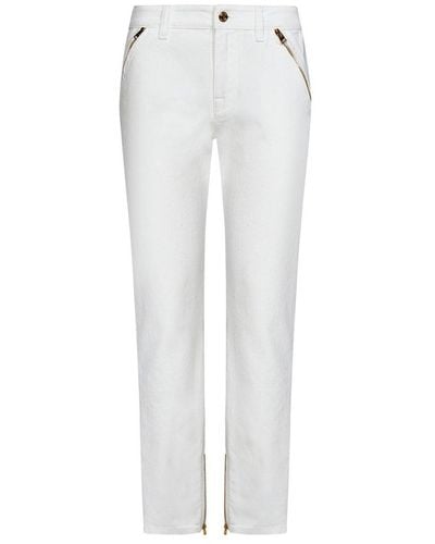 Tom Ford Zip-detailed Tapered Jeans - White