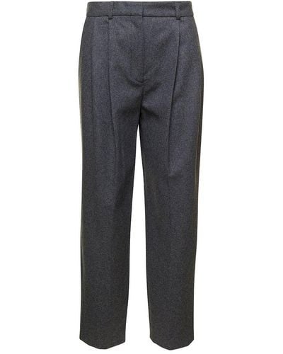 Totême Double-pleated Tailored Pants - Gray