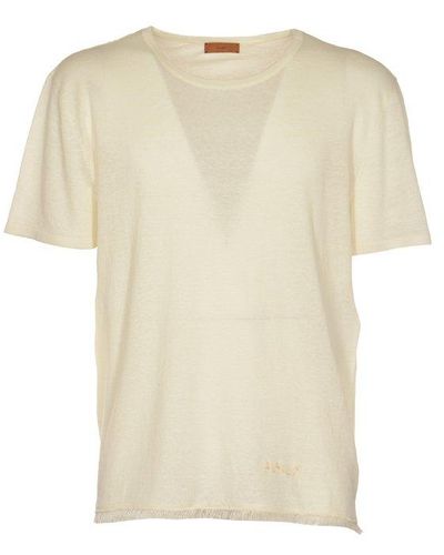 Alanui Linen Knit T-shirt - Natural