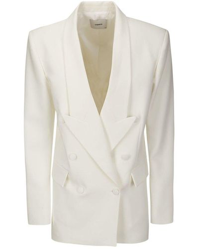 Coperni Long-sleeved Double-breasted Tailored Blazer - White