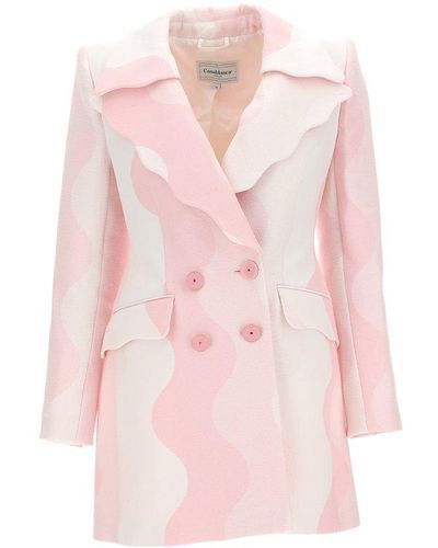 Casablancabrand Double-breasted Long-sleeved Blazer - Pink