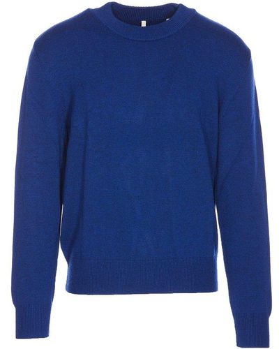 sunflower Crewneck Knitted Sweater - Blue