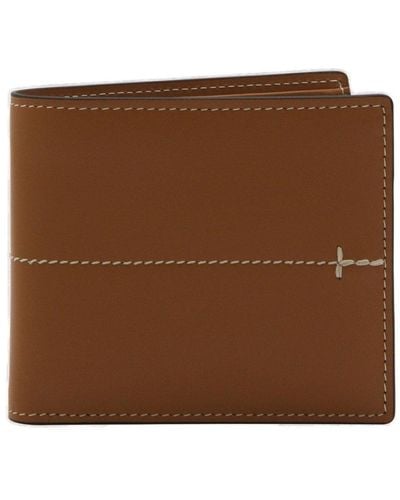 Tod's Stitch Detailed Bi-fold Wallet - Brown