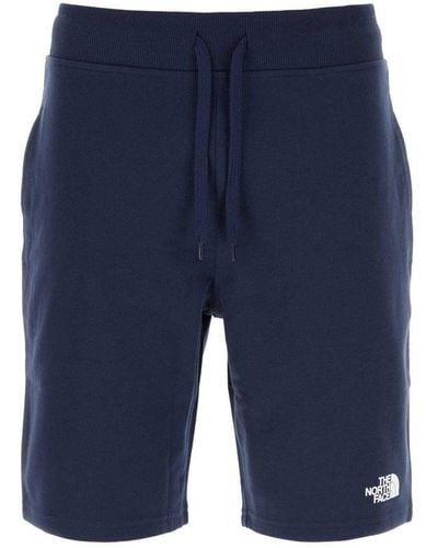 The North Face Logo Embroidered Drawstring Shorts - Blue
