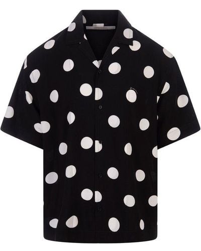 Jacquemus Polka Dot Buttoned Shirt - Black
