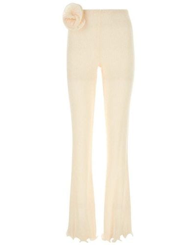 Magda Butrym Floral Detailed High-waisted Pants - White