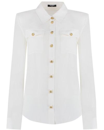 Balmain Long-sleeved Shirt With Buttons - White