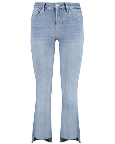 FRAME Washed Cropped Jeans - Blue