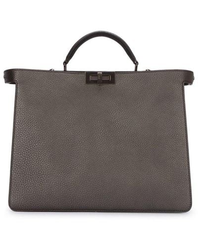 Fendi Peekabooo Medium Top Handle Bag - Gray