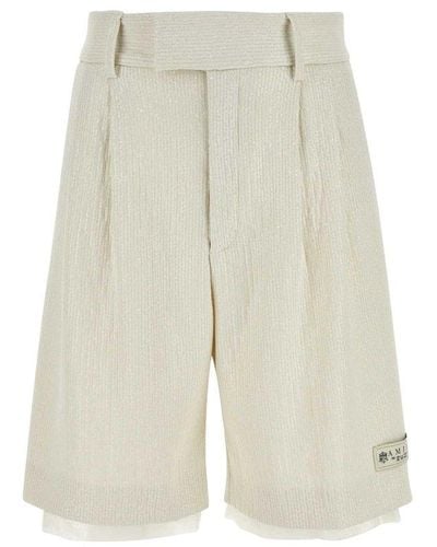 Amiri Sequin Embellished Layered Shorts - White