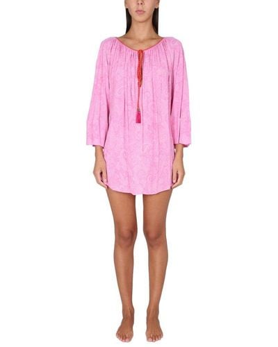 Etro Caftan With Paisley Print - Pink