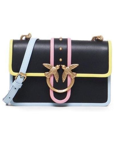 Pinko Mini Love One Chain Linked Shoulder Bag - Black