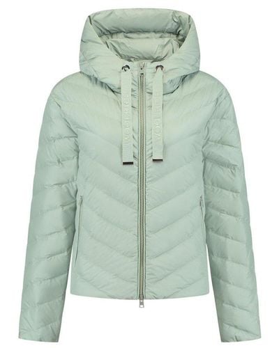 Woolrich Chevron Quilted Hooded Jacket - Green