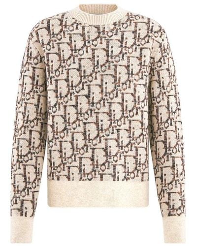 Dior Monogrammed Intarsia Sweater - White
