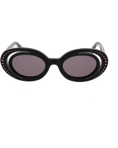 Marni Zion Canyon Oval Frame Sunglasses - Black