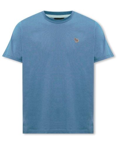 PS by Paul Smith Zebra Patch Crewneck T-shirt - Blue