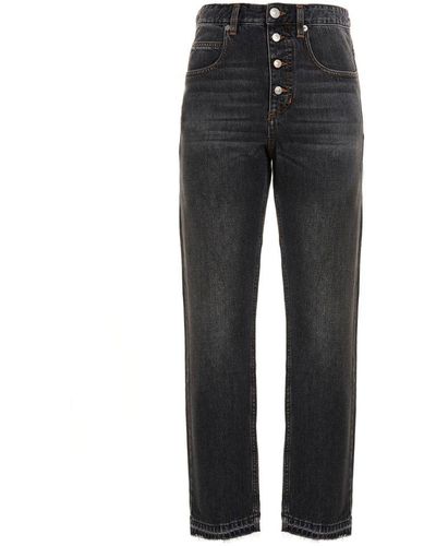 Isabel Marant Belden Straight Leg Jeans - Grey