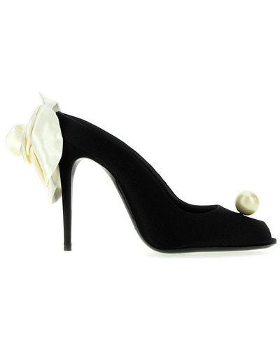 Magda Butrym Rose Detailed Embellished Court Shoes - Black