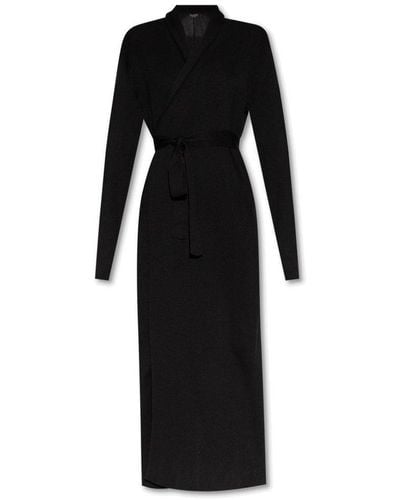 Balenciaga Long-sleeved Wrap Dress - Black