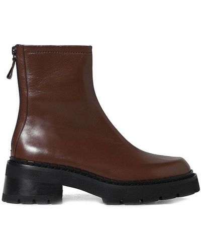 BY FAR Alistair Zipped Ankle Boots - Brown