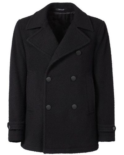 Tagliatore Monaco Wool And Cashmere Coat - Black