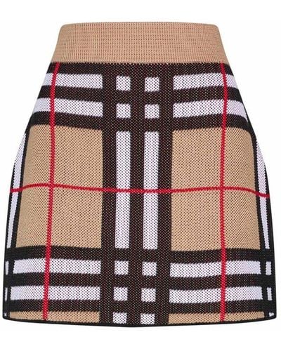 Burberry Haizel Check Mesh Miniskirt - Multicolour