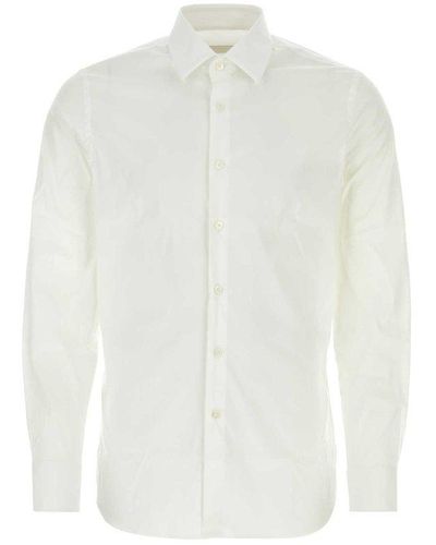 Prada Long-sleeved Poplin Shirt - White