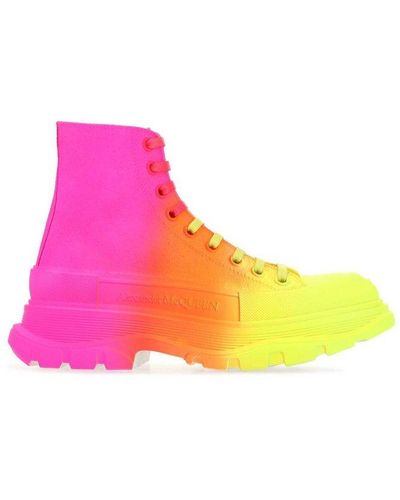 Alexander McQueen Multicolour Fabric Tread Slick Sneakers - Pink