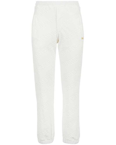 Fendi Stretch Cotton Track-pants - White