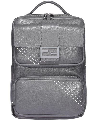 Fendi Baguette Logo Backpack - Gray