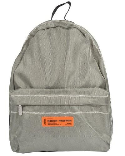Heron Preston Logo Patch Backpack - Grey