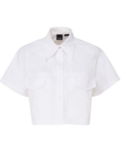 Pinko Button-up Cropped Shirt - White