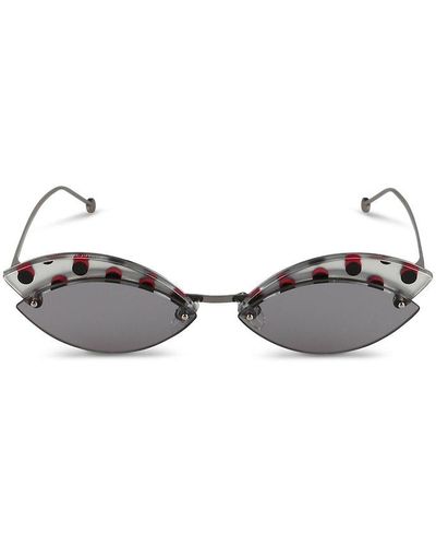 Fendi Spotted Cat Eye Sunglasses - Metallic