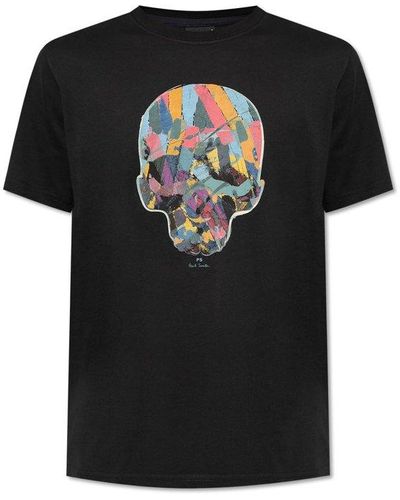 PS by Paul Smith Skull Printed Crewneck T-shirt - Black