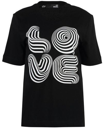 Love Moschino Printed Cotton T-shirt - Black