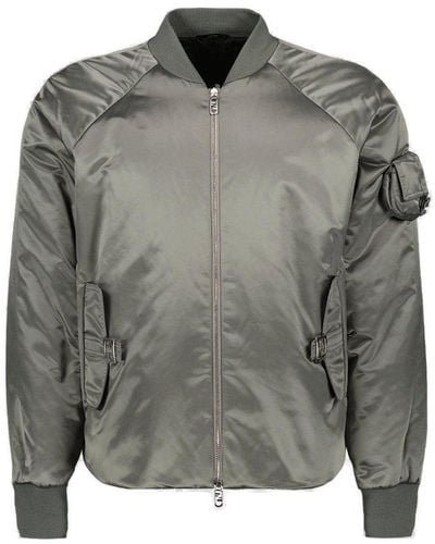 Fendi Zipped Bomber Jacket - Grey