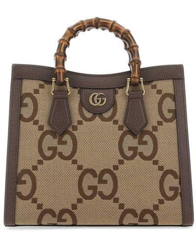 Gucci GG Diana Jumbo Small Tote Bag - Brown